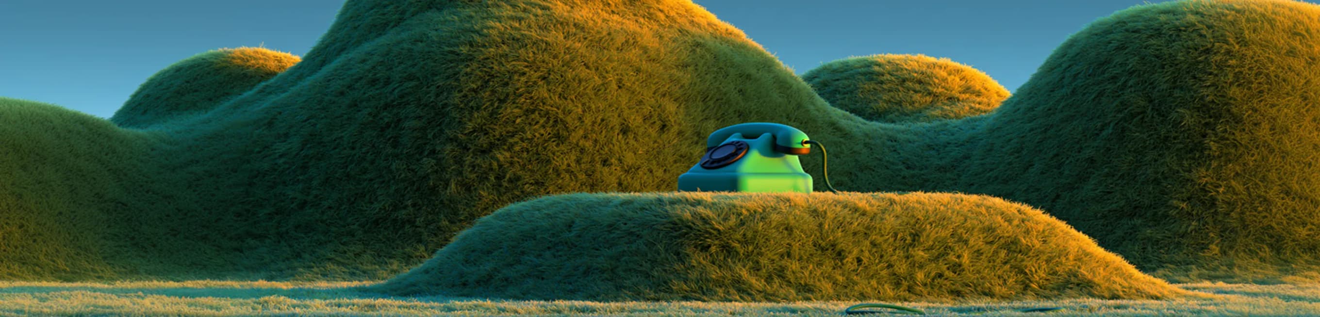 Stylized green grass hills
